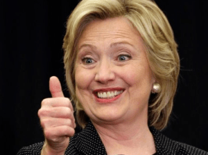 Clinton happy